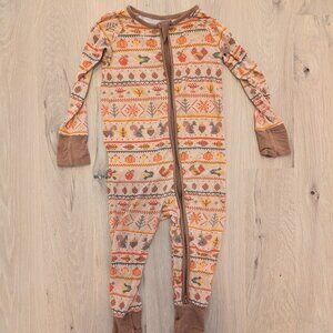 Little Sleepies Harvest Fair Isle Bamboo Zippy 2-Way Zip Sleepwear, 12-18M